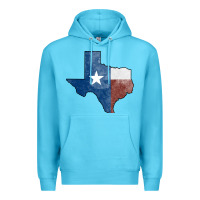 Ocean Blue Texas Watercolor Map Premium Hoodie - Jasminsmagicworld
