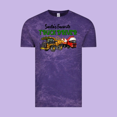 Santa's Favorite Truck Driver Vintage Tee Designed By Lillyallendesigns