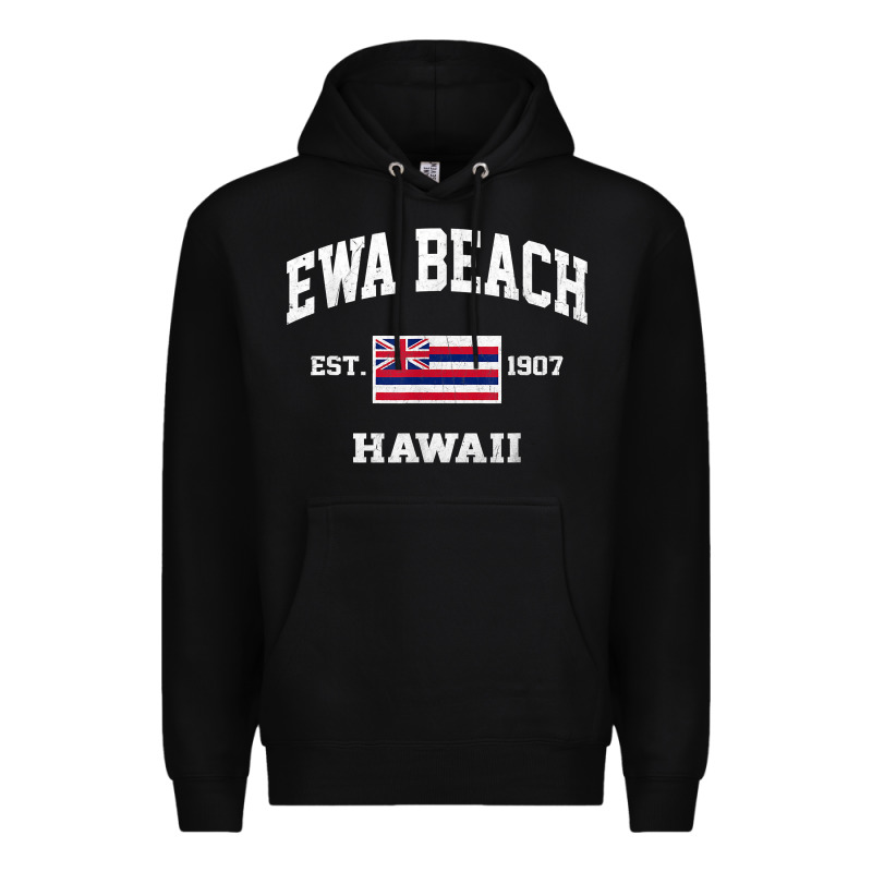 Ewa Beach Hawaii Hi Vintage State Athletic Style T Shirt Premium Hoodie by linhVisuals | Teevron
