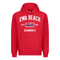 Red ewa beach hawaii hi vintage state athletic style t shirt Premium Hoodie - linhVisuals