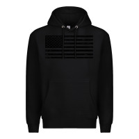 Black black american flag distressed effect minimalist premium Premium Hoodie - linhVisuals