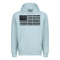 Blue Mist black american flag distressed effect minimalist premium Premium Hoodie - linhVisuals