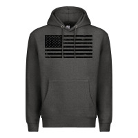 Charcoal Heather black american flag distressed effect minimalist premium Premium Hoodie - linhVisuals