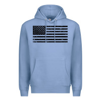Colony Blue black american flag distressed effect minimalist premium Premium Hoodie - linhVisuals