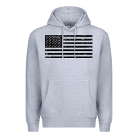 Heather Grey black american flag distressed effect minimalist premium Premium Hoodie - linhVisuals