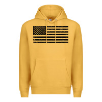 Mustard black american flag distressed effect minimalist premium Premium Hoodie - linhVisuals