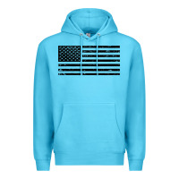 Ocean Blue black american flag distressed effect minimalist premium Premium Hoodie - linhVisuals