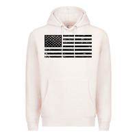 Pale Pink black american flag distressed effect minimalist premium Premium Hoodie - linhVisuals