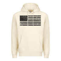 Black American Flag Distressed Effect Minimalist Premium Premium Hoodie | Teevron
