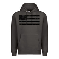 Smoke black american flag distressed effect minimalist premium Premium Hoodie - linhVisuals