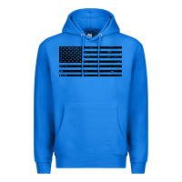 True Royal black american flag distressed effect minimalist premium Premium Hoodie - linhVisuals