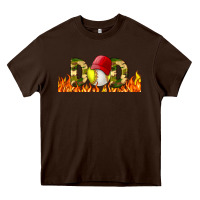 Chocolate Brown Baseball And Softball Dad Libbey Glass Heavy Core Tee - BundleAndBundleShop