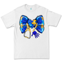 White Down Syndrome Ribbon Premium Tee - CowhideDigitalArt