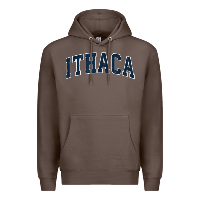 Ithaca New York Ny Vintage Sports Design Navy Design T Shirt Premium Hoodie by linhVisuals | Teevron