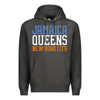 Charcoal Heather jamaica queens new york ny t shirt Premium Hoodie - linhVisuals