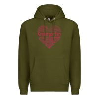 Army Green cute love heart kindergarten teacher valentines day womens Premium Hoodie - linhVisuals