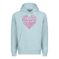 Blue Mist cute love heart kindergarten teacher valentines day womens Premium Hoodie - linhVisuals