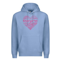 Colony Blue cute love heart kindergarten teacher valentines day womens Premium Hoodie - linhVisuals