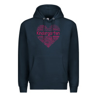 Navy cute love heart kindergarten teacher valentines day womens Premium Hoodie - linhVisuals