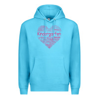 Ocean Blue cute love heart kindergarten teacher valentines day womens Premium Hoodie - linhVisuals