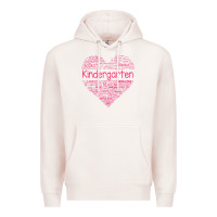 Pale Pink cute love heart kindergarten teacher valentines day womens Premium Hoodie - linhVisuals