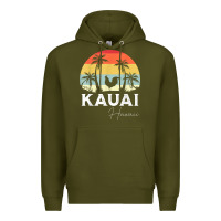 Army Green kauai hawaii chicken lover souvenir t shirt Premium Hoodie - linhVisuals