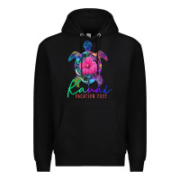Black kauai hawaii vacation 2022 sea turtle flower tropical t shirt Premium Hoodie - linhVisuals