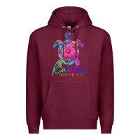 Burgundy kauai hawaii vacation 2022 sea turtle flower tropical t shirt Premium Hoodie - linhVisuals