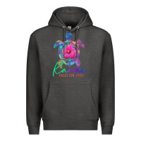 Charcoal Heather kauai hawaii vacation 2022 sea turtle flower tropical t shirt Premium Hoodie - linhVisuals