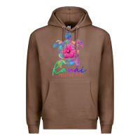 Chestnut kauai hawaii vacation 2022 sea turtle flower tropical t shirt Premium Hoodie - linhVisuals