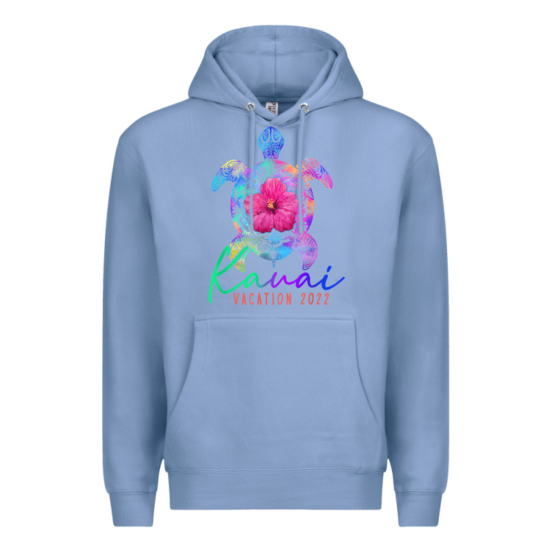Kauai Hawaii Vacation 2022 Sea Turtle Flower Tropical T Shirt Premium Hoodie by linhVisuals | Teevron