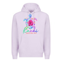 Lilac kauai hawaii vacation 2022 sea turtle flower tropical t shirt Premium Hoodie - linhVisuals