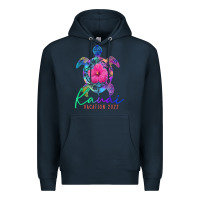 Navy kauai hawaii vacation 2022 sea turtle flower tropical t shirt Premium Hoodie - linhVisuals