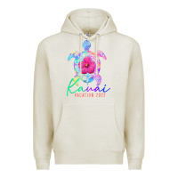 Oatmeal Heather kauai hawaii vacation 2022 sea turtle flower tropical t shirt Premium Hoodie - linhVisuals
