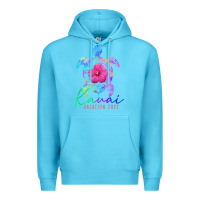 Ocean Blue kauai hawaii vacation 2022 sea turtle flower tropical t shirt Premium Hoodie - linhVisuals