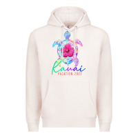 Pale Pink kauai hawaii vacation 2022 sea turtle flower tropical t shirt Premium Hoodie - linhVisuals