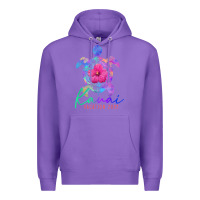 Purple kauai hawaii vacation 2022 sea turtle flower tropical t shirt Premium Hoodie - linhVisuals
