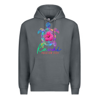 Rock kauai hawaii vacation 2022 sea turtle flower tropical t shirt Premium Hoodie - linhVisuals