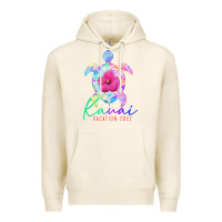 Tofu kauai hawaii vacation 2022 sea turtle flower tropical t shirt Premium Hoodie - linhVisuals