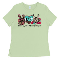Matcha peace love maine coon cat Ladies Tee - LillyAllenDesigns