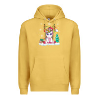 Antique Gold cute unicorn christmas shirt kid girls women deer santa xmas 1 Premium Hoodie - linhVisuals