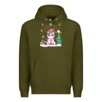 Army Green cute unicorn christmas shirt kid girls women deer santa xmas 1 Premium Hoodie - linhVisuals