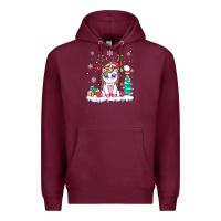 Burgundy cute unicorn christmas shirt kid girls women deer santa xmas 1 Premium Hoodie - linhVisuals