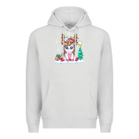 Dove Grey cute unicorn christmas shirt kid girls women deer santa xmas 1 Premium Hoodie - linhVisuals