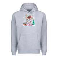 Heather Grey cute unicorn christmas shirt kid girls women deer santa xmas 1 Premium Hoodie - linhVisuals