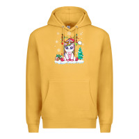 Mustard cute unicorn christmas shirt kid girls women deer santa xmas 1 Premium Hoodie - linhVisuals