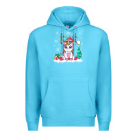 Ocean Blue cute unicorn christmas shirt kid girls women deer santa xmas 1 Premium Hoodie - linhVisuals