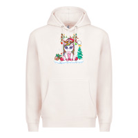 Pale Pink cute unicorn christmas shirt kid girls women deer santa xmas 1 Premium Hoodie - linhVisuals