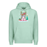 Seafoam cute unicorn christmas shirt kid girls women deer santa xmas 1 Premium Hoodie - linhVisuals