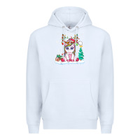 White cute unicorn christmas shirt kid girls women deer santa xmas 1 Premium Hoodie - linhVisuals